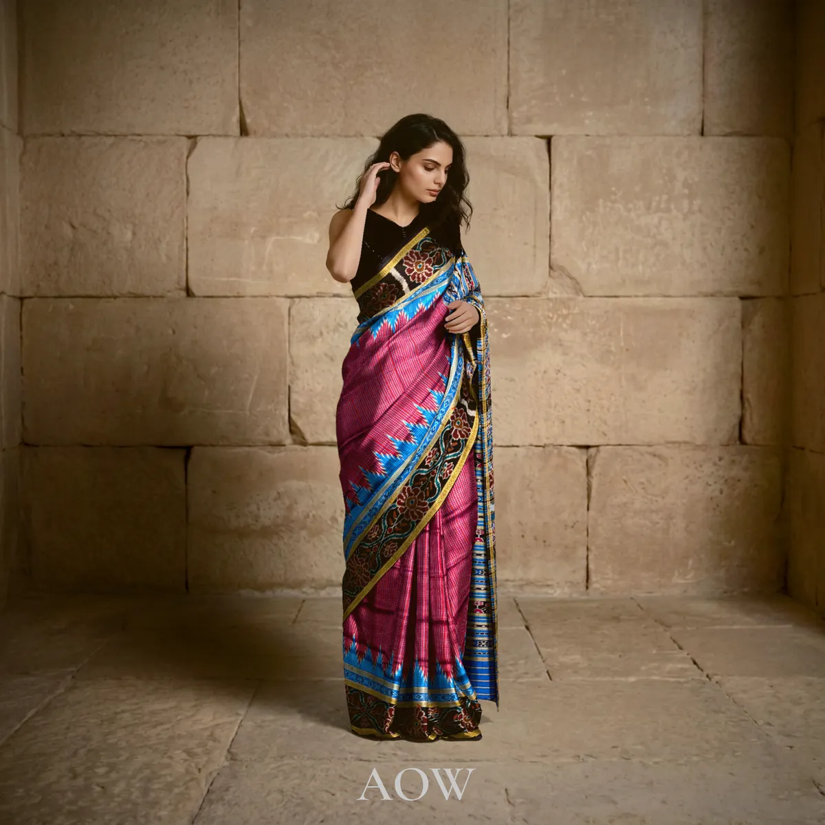 Maroon Sachipara Khandua Pata Saree