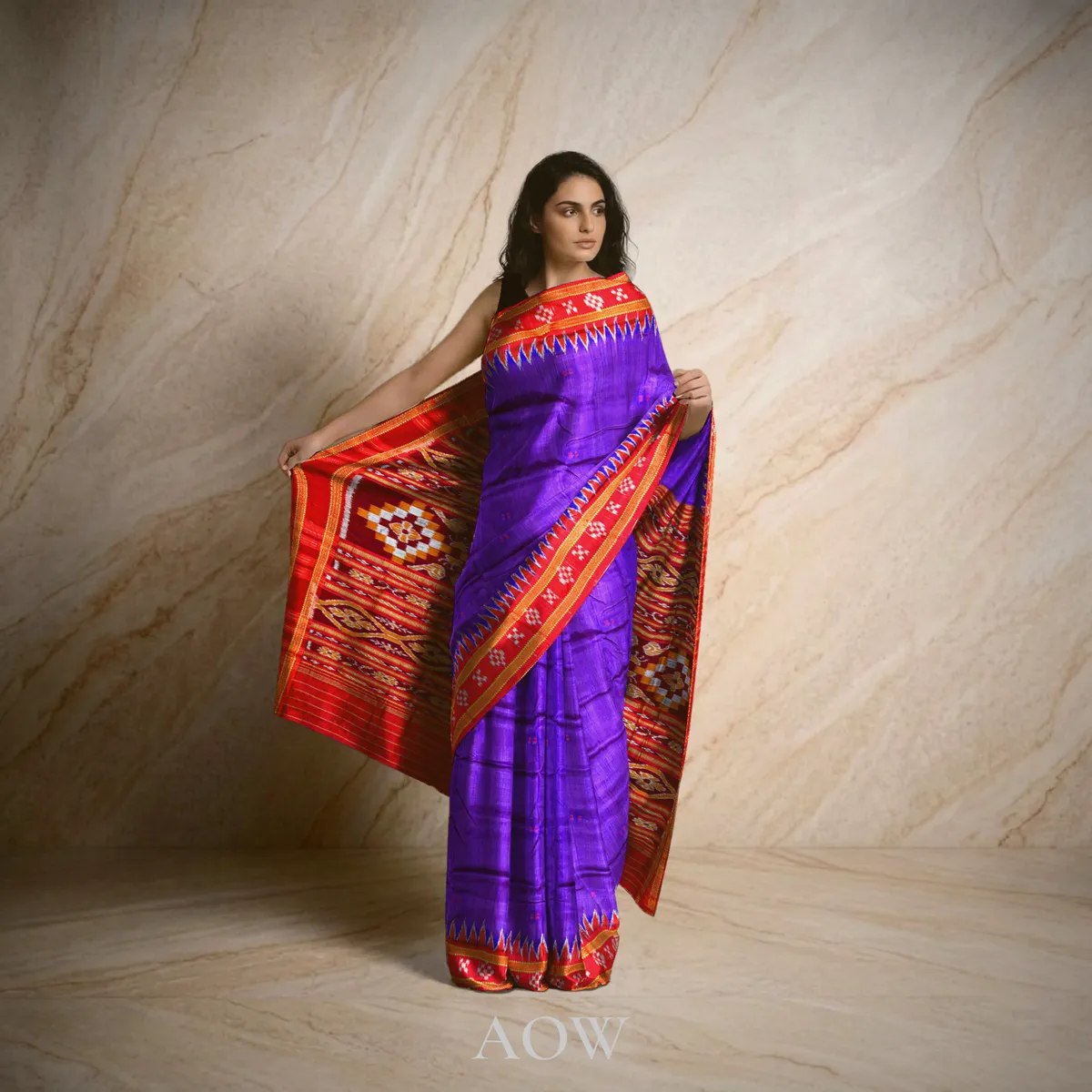Violet Khandua Pata Saree